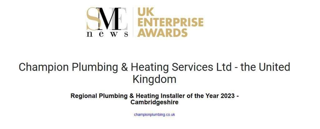SME news UK Enterprise Awards - Champion Plumbing